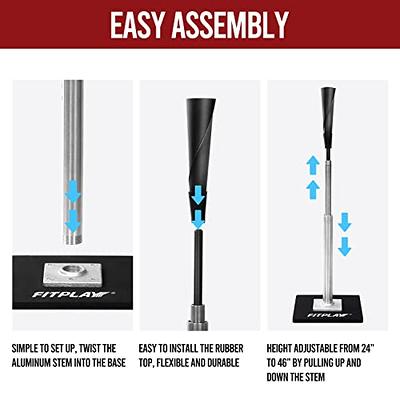 FITPLAY Baseball Batting Tee - Portable Hitting Tee for Baseball/Softball  wit