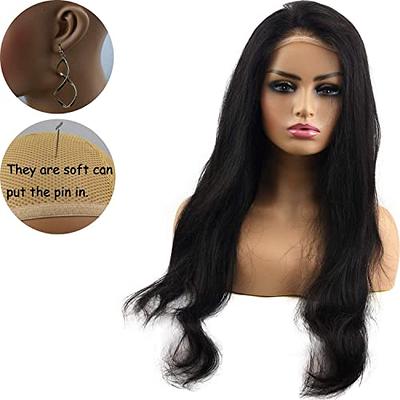 African American PVC Realistic Bust Female Wig Display Mannequin