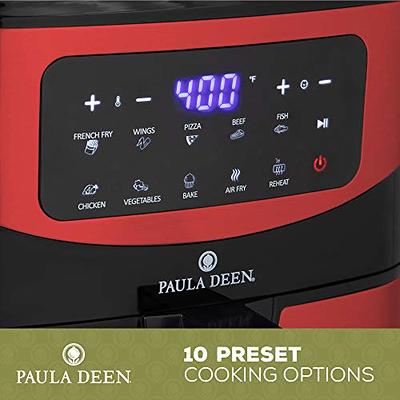 Paula Deen Stainless Steel 10 QT Digital Air Fryer (1700 Watts), LED  Display, 10 Preset Cooking Functions, Ceramic Non-Stick Coating, Auto  Shut-Off, 50 Recipes (Red Stainless) - Yahoo Shopping