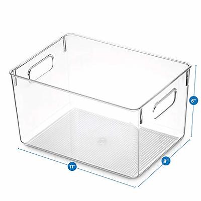 Set of 8 Refrigerator Pantry Organizer Bins - 4 Big and 4 Small Clear Food Storage  Baskets for Kitchen, Countertops