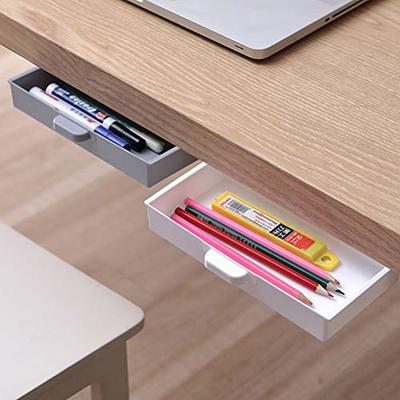 LuluEasy Large Under Desk Drawer Self-Adhesive Hidden Desktop Organizer, Attachable Desk Drawer Slide Out, Table Storage Tray for Pencil Pen