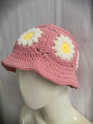 Granny Square Hat, Daisy Bucket Crochet Festival Sun Summer Hat