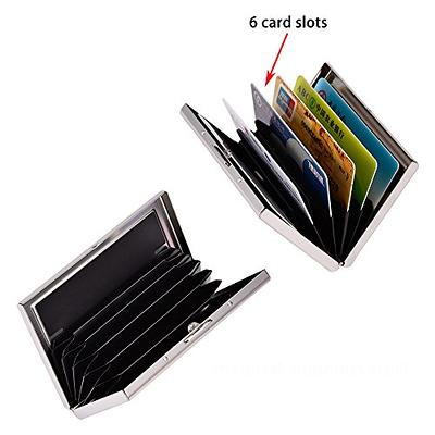 EASTNIGHTS Credit Card Holder Stainless Steel Credit Card Case Metal ID  Card Holder RFID Wallets Business Card Holder for Women or Men