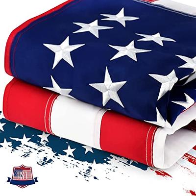 American Flag 3x5 ft Outdoor Heavy Duty Embroidered Stars Fade Resistance  Brass Grommets