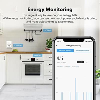 Etekcity 2 Pack Voltson Wi-Fi Smart Plug Mini Outlet with Energy  Monitoring, Works with  Alexa Echo and Google Assistant, No Hub  Required, ETL Listed, White 