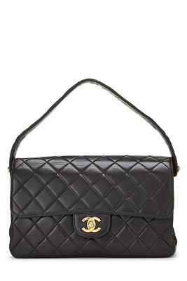 What Goes Around Comes Around Chanel Black Lambskin Classic Flap