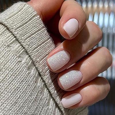 BTArtbox French Tip Short Press on Nails with Glue , Almond Coloured Soft  Gel Fake Nails in 15 Sizes - Walmart.com