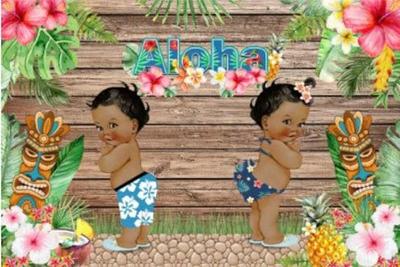 Aloha Themed Gender Reveal Baby Shower Photography Backdrop, Tropical  Floral Luau Party Selfie Background Photo Booth Studio, Custom Backdrop -  Yahoo Shopping