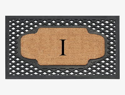 A1HC Natural Coir Monogrammed Entrance Door Mats, Durable Large Outdoor  Rug, Non-Slip, Flock Doormat, Thin-Profile Heavy Duty Door Mat, Indoor  Outdoor Front Door, High Traffic Areas, 18 X 30 