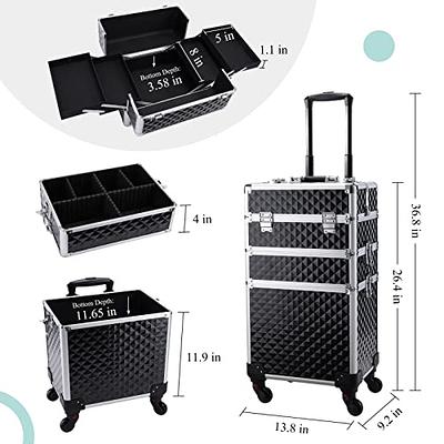 Women Large Makeup Box Professional Nail Cosmetic Case Make Up Trolley  Suitcase