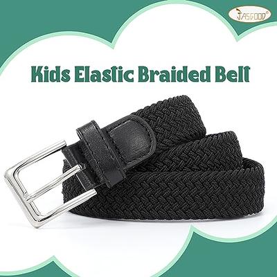 JASGOOD Kids Elastic Braided Belt for Boys and Girls, Stretch Golf Baseball  Belt with Silver Buckle, A-Black, Fit Waist 25-28 - Yahoo Shopping