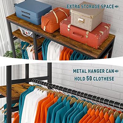 Heavy Duty Garment Racks Clothes Rack with Storage Shelves and