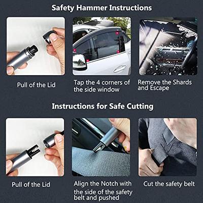 Portable Mini Car Window Breaker Escape Tool Glass Breaker Seatbelt Cutter  2-in-1 With Holder