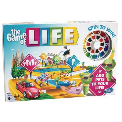 The Game of Life Game, Family Board Game, For Ages 8+, Pegs Come In 6 Colors