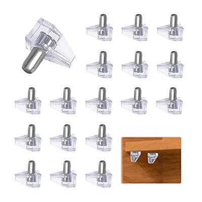  LIFKICH 4pcs Cabinet Shelf Clips Shelf Pegs and Pins Shelf  Clips for Wood Shelving Cabinet Pegs for Shelves Bookshelf Pegs Shelf  Holders Pegs Shelf Bracket Pegs Support Nail Large Brass 