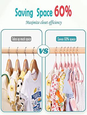 Smartor 50Pack Grey Baby Hangers for Closet Velvet Kids Hangers for Baby Coat, Baby Clothes, Baby Pants, Newborn Infant, Toddler