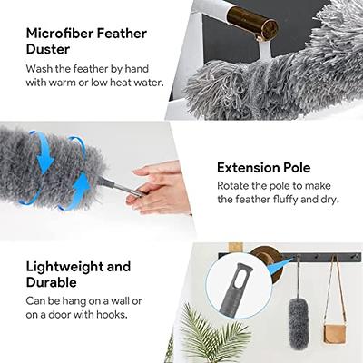 Telescopic Feather Duster Extendable Microfibre Duster Brush for Cleaning  Cobweb