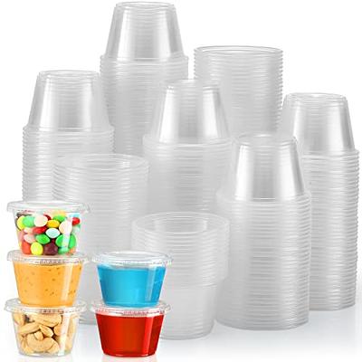 130 Sets - 2 Oz Jello Shot Cups, Small Plastic Containers with