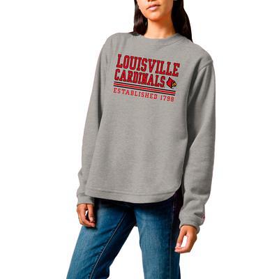 Men's Champion Heather Gray Louisville Cardinals High Motor Pullover  Sweatshirt