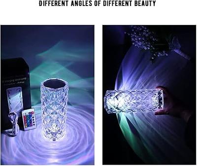 Remote Control RGB Diamond Table Lamp Rechargeable Decorative Desk Lamp  Bedroom Bedside Bar Table Crystal Lamp LED Night Light