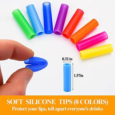 Silicone Straws Set of 10 Straight Smoothies Straws Large Silicon Reusable  Drinking Straws with Cleaning Brushes Extra Long for Yeti/Rtic/Ozark 20oz