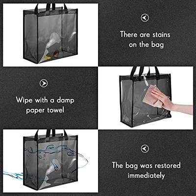 Stadium Approved Clear Tote Handbag with Handles, Large Plastic Bag with  Zipper for Concerts (11x4x7 In)