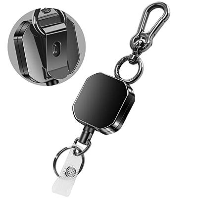 HitTopss Retractable Keychain, Heavy Duty Metal ID Badge Holder Key Reel,  Carabiner Keychain with Belt Clip, 27.5 Steel Retracted Cord with Key Ring,  10,000+ Rebound, Reinforced ID Strap - Yahoo Shopping