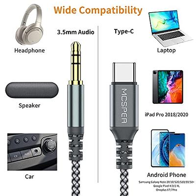 MCSPER USB C to 3.5mm Audio Aux Jack Cable,3.3FT USB Type C to