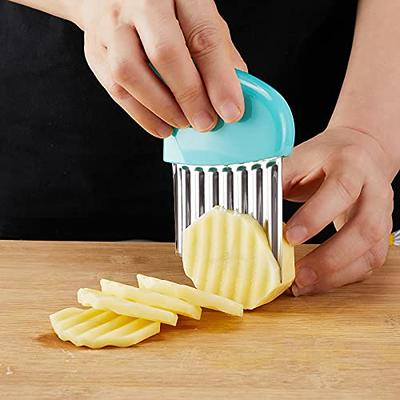 Crinkle Cutter, Stainless Steel Waffle Fry Cutter, Wavy Chopper