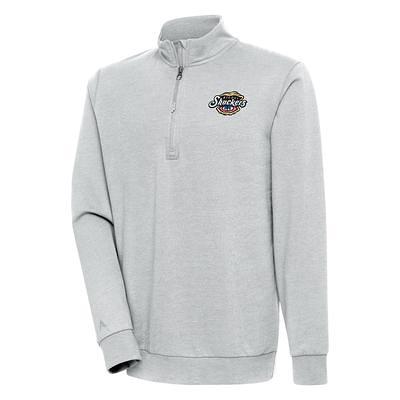 Antigua Jacksonville Jaguars Charcoal Metallic Logo Epic Long Sleeve 1/4 Zip Pullover, Charcoal, 100% POLYESTER, Size S, Rally House