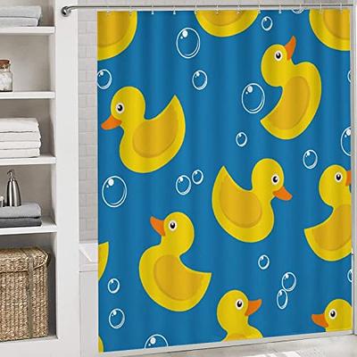 KXO 4PCS Yellow Rubber Duck on Blue Background Waterproof Shower Curtain  Set with Non-Slip Rugs Toilet Lid Cover and Bath Mat Polyester Bathroom  Curtain with Hooks 72x72 - Yahoo Shopping