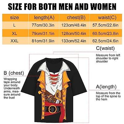  Pirate Costume  Jumbo Print Novelty Funny Caribbean Cruise  Shirt Women's T-Shirt-Ladies,S : Clothing, Shoes & Jewelry