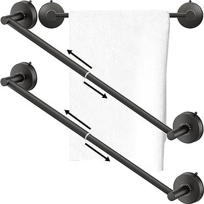 Taozun 16-Inch Towel Bar - Self Adhesive Bathroom Towel Holder with 2 Packs  Towel Hooks, Stainless Steel Bathroom Hardware Accessory Kit, No Drilling