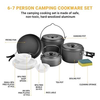 Bulin 24/12/9/4 Pcs Camping Cookware Mess Kit Nonstick Backpacking