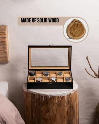 Solid Espresso (Brown) Wood Watch Box - 6 Slot