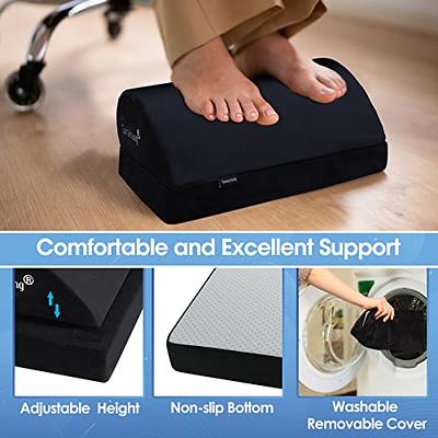 Foot Rest for Under Desk at Work, Ergonomic Foot Stool with 2 Adjustable  Heights for Office, Work, Car, Gaming, Computer, Soft Foot Cushion with Memory  Foam, Washable Velvet Cover, Non Slip 