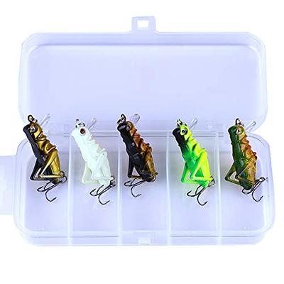 LURESMEOW 5pcs Cricket/Grasshopper Crankbait Fishing Lures,Bionic Mini Fishing  Lures,Fishing Hard Baits,Baits Topwater Lures for Freshwater and Saltwater,Trout  Bass Fishing Lures (1.38in/0.1oz/5pcs) - Yahoo Shopping