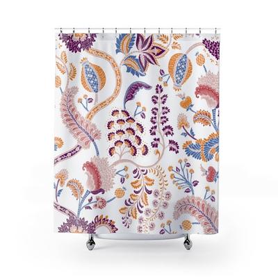  LIVILAN Floral Shower Curtain Colorful Flower Fabric