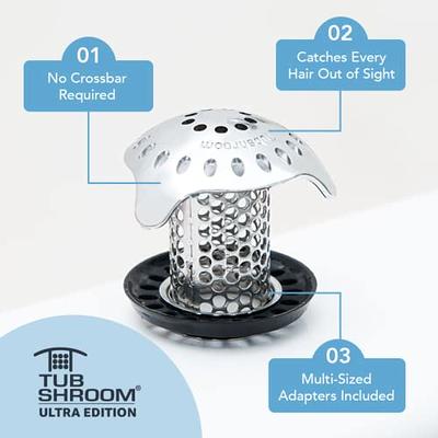 TubShroom Ultra Revolutionary Bath Tub Drain Protector Hair  Catcher/Strainer/Snare Stainless Steel & ShowerShroom SHSULT755