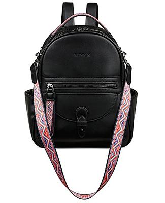 Ladies Black Leather Mini Backpack Purse Convertible Shoulder Bag Cute  Backpacks For Women