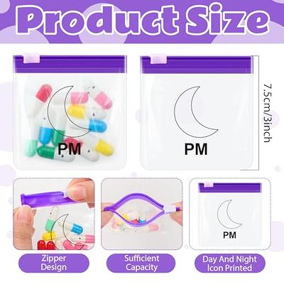24 Pieces Pill Pouch Bags Reusable Zippered Pill Pouch Set Clear Plastic  Medicine Organizer with Slide Lock Travel Self Sealing Pill Packets Monday  to