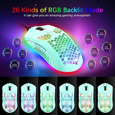 Wireless Gaming Keyboard and Mouse Combo with Mouse Pad, Rainbow LED  Backlit Rechargeable Battery Mechanical Ergonomic Feel Dustproof 7 Color  Backlit Mute Mice for Computer for Mac for PC Gamer 