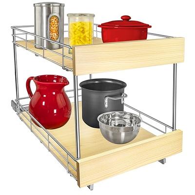 Lynk Professional 14 x 21 Slide Out Double Shelf - Pull Out Two Tier  Sliding Under Cabinet Organizer