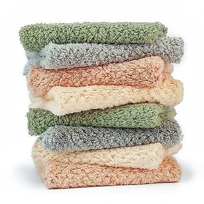 Homaxy 12 Pack Kitchen Dish Cloths(10 x 10 Inches, Grey), Super Soft and  Absorbent Coral Velvet Dish Towels, Nonstick Oil Fast Drying Kitchen  Cleaning