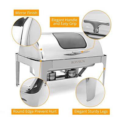 Valgus 8QT Stainless Steel Chafing Dish Buffet Chafer Set with Foldable  Frame Water Trays Food Pan Fuel Holder and Lid Food Warmers for Parties,  Banquet, Buffets, Wedding, Dining 2 Pack - Yahoo Shopping