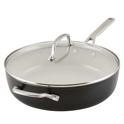 Meyer Accent Series Hard Anodized Nonstick Induction Saucier Sauce Pan,  3-Quart, Matte Black