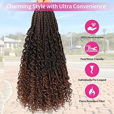 Wavy Thin or Micro Box Braid Crochet Twisted Hair 8Packs 55 Inch Curly ZiZi  Box Braids Knot Curl braiding hair Synthetic Crochet Twisted Hair