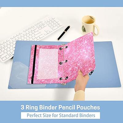 Mr. Pen - Pencil Pouch Blue and Orange 2 Fabric Pencil Pouches Binder Pockets Pencil Case Binder Pouch Pencil Bags Pencil Pouch 3 Ring Pencil