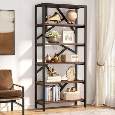 Freestanding Display Rack Tall Wood 4-Tier Bookcase Storage Shelves - Yahoo  Shopping
