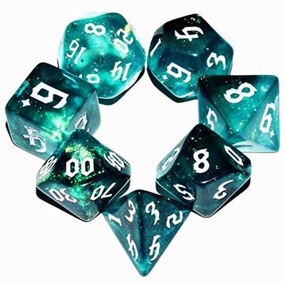 Galaxy Dice Set Dark Green Mix Cyan Crystal DND Dice Set for Board Game -  Yahoo Shopping